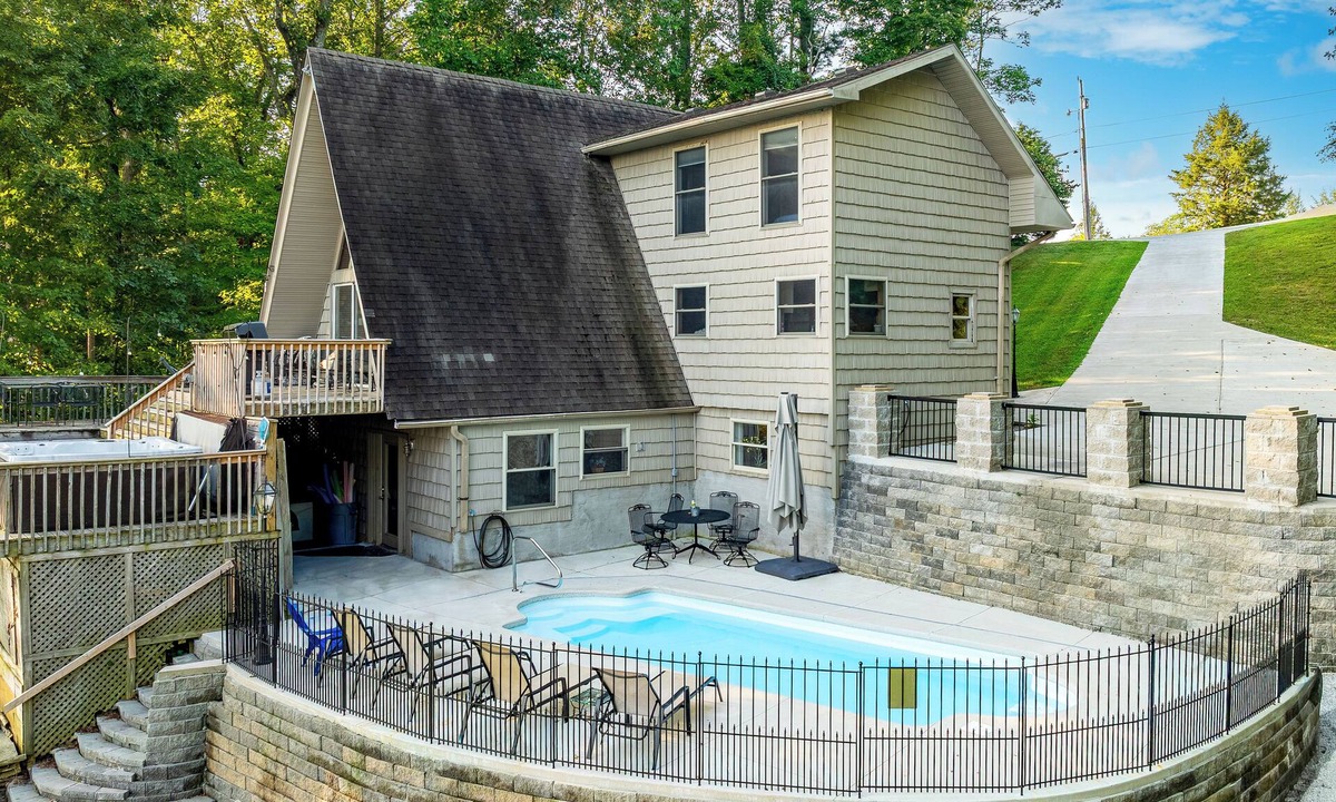 Sloans Valley House | 4 Bedrooms, Heated Private pool, hot tub, Game room, and Water Front View!