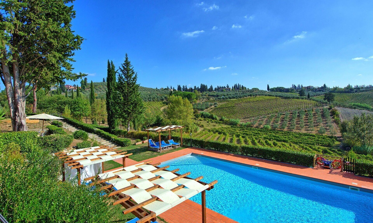 Certaldo Apartment | Beautiful apartment for 6 guests with WIFI, pool, A/C, TV and panoramic view, close to San Gimig.