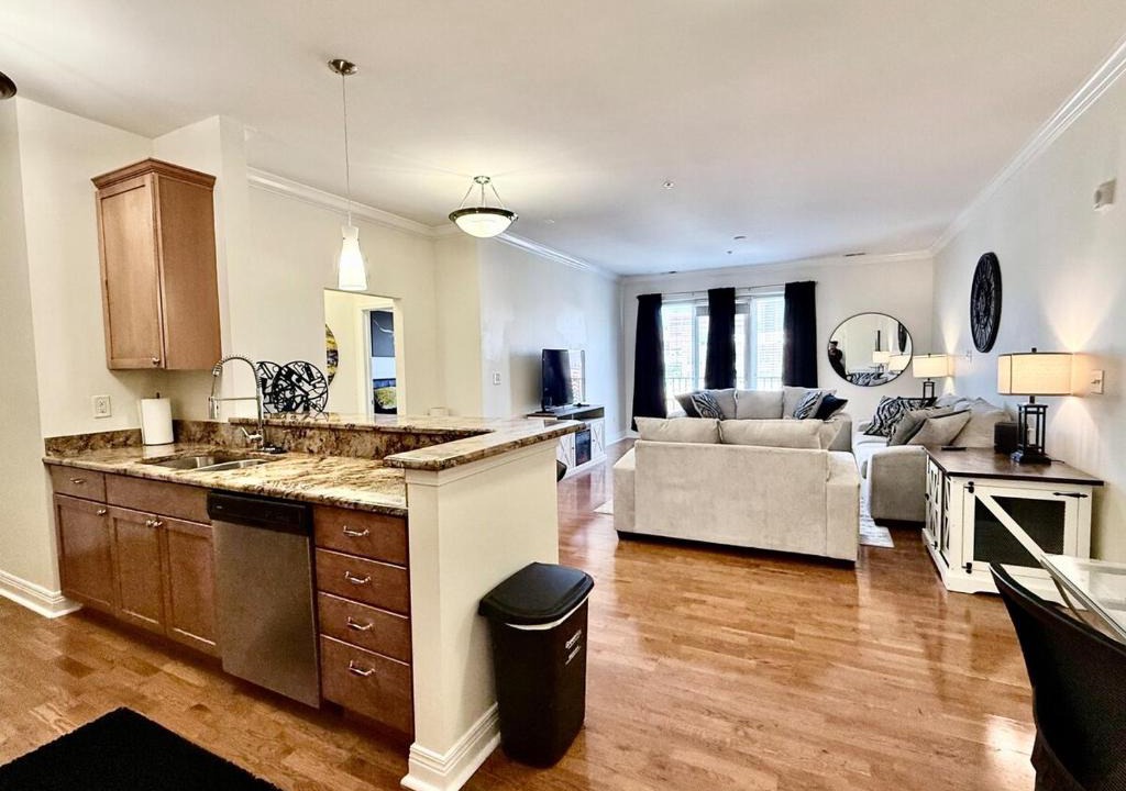 Cole-Noble District Apartment | Elaborate Downtown Suite for 6 with fireplace view