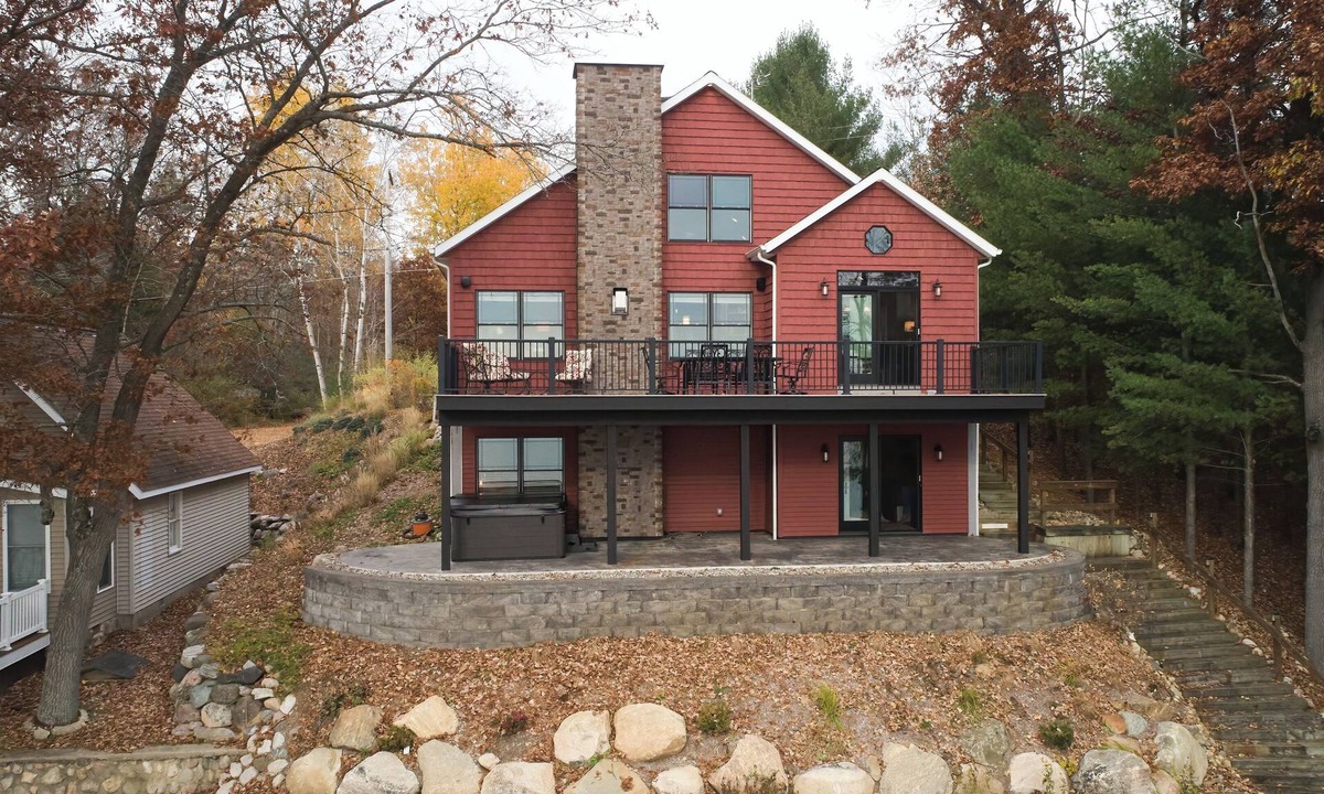 Mecosta House | Lakefront Oasis with Game Room and Hot Tub