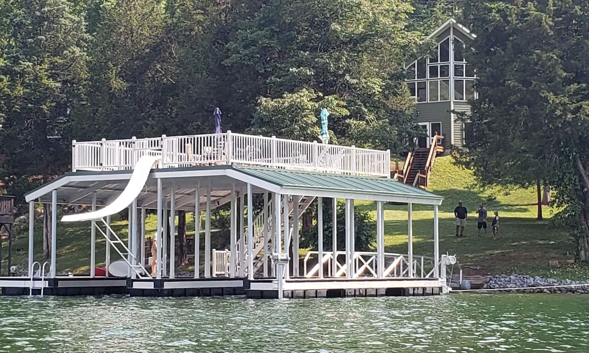 La Follette House | Level Lakefront Lot, 2-Story Dock, Water Slide, Great Location
