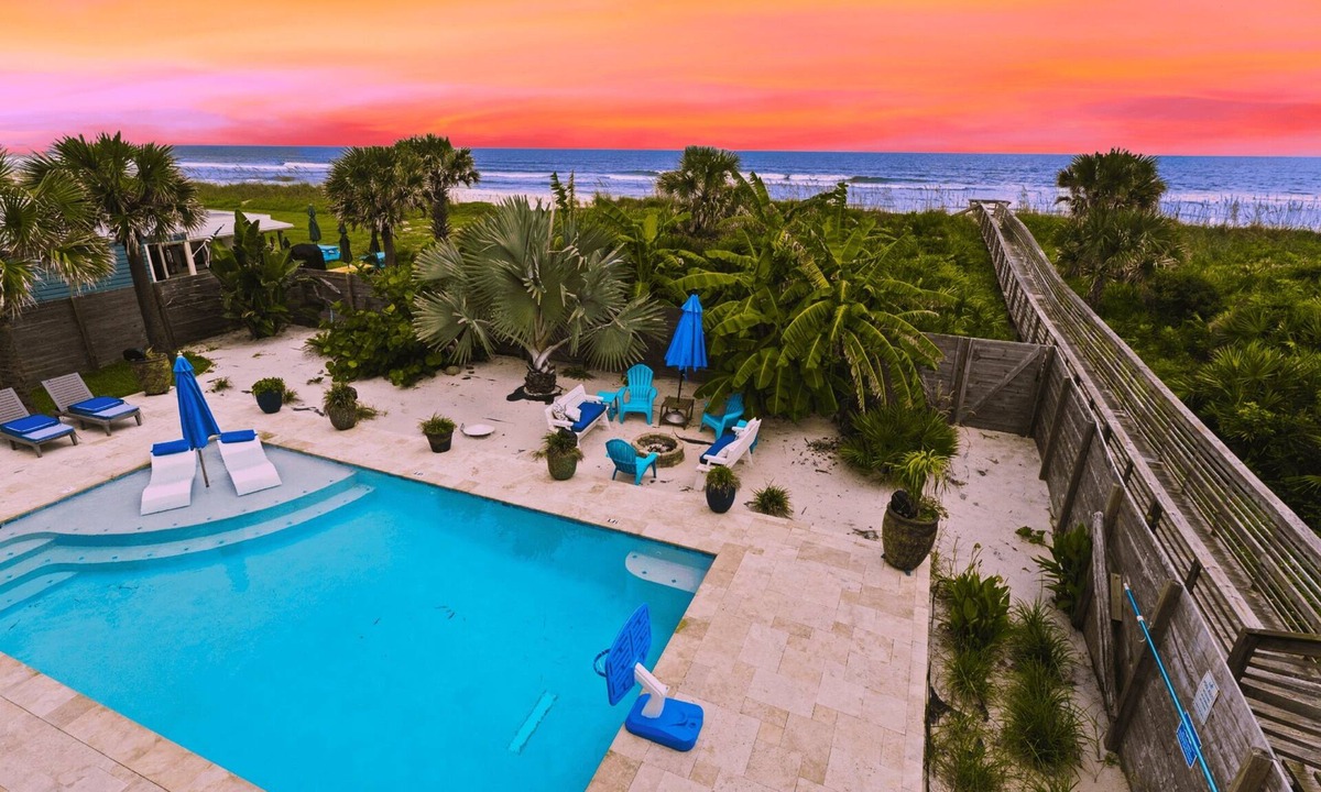Palm Coast House | Tidal Dreams Oceanfront Home + Pool & Boardwalk