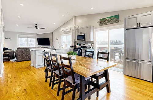 Channel Lake Apartment | 2nd-floor lakefront walk-up with firepit