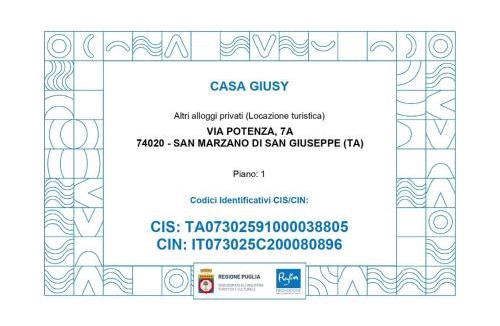 San Marzano di San Giuseppe Apartment | Casa Giusy