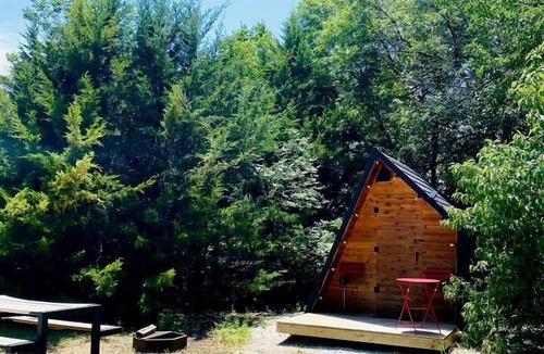 Allen County Cabin | Charming A-Frame Cabin Experience with Campfire Vibes in Humboldt, Kansas