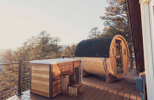 Idaho Springs Cabin | Expansive Views! 4500SqFt Mountain Dome Near Denver w/Sauna, Hot Tub, Huge Deck