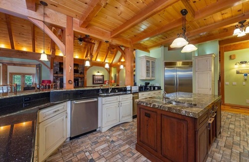 Burnsville House | Luxe Riverfront Escape with Panoramic Mountain Views + Pickleball Court