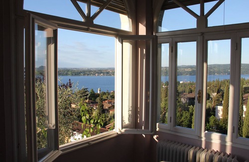 Gardone Riviera Villa | Luxurious Villa in Gardone Riviera with Splendid Garden, 180° Lake View, Office