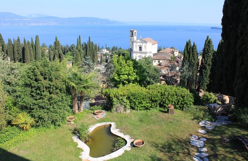 Gardone Riviera Villa | Luxurious Villa in Gardone Riviera with Splendid Garden, 180° Lake View, Office