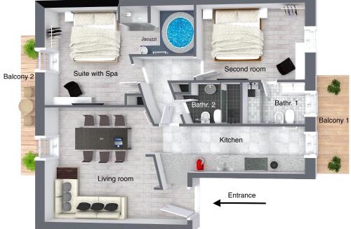 Cinecitta Apartment | Luxury Wellness SPA Apartment with Jacuzzi & free parking