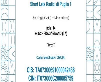 Fragagnano Apartment | SHORT LETS Radici di Puglia