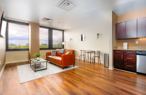 Downtown Pittsburgh Apartment | Sprawling Stadium Views | Prime Location | 24/7 Gym Terrace Roku WiFi