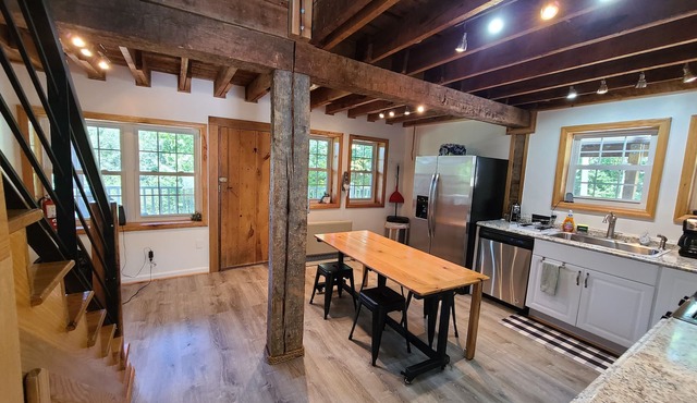 Charming cabin nestled deep in the woods, great for a peaceful getaway
