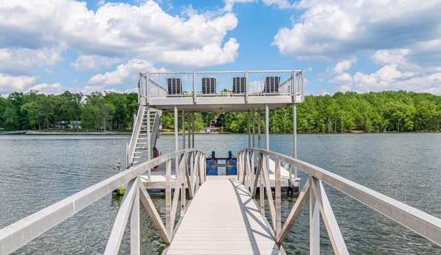 Modern Charm with Rare Flat Lot, Dock, Game Area