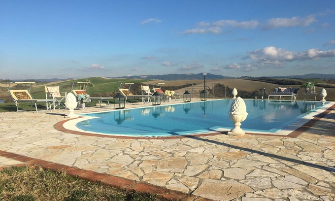 Lajatico Villa | Wonderful private villa for 7 people with A/C, private pool, WIFI, TV, patio and panoramic view